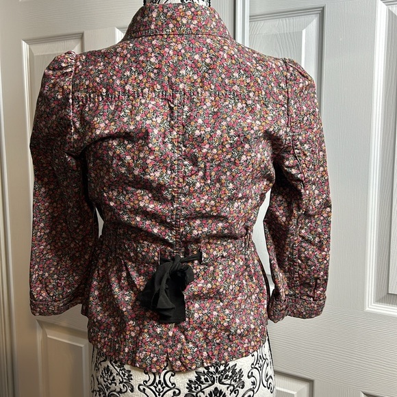 Anthropologie Ett Twa Floral Fitted Blazer Two Button 2 - Picture 4 of 8